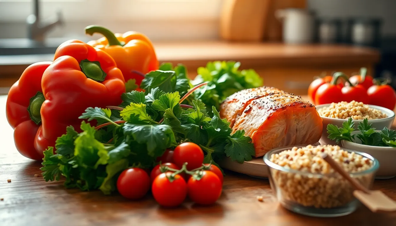 다채로운 채소와 과일 이미지