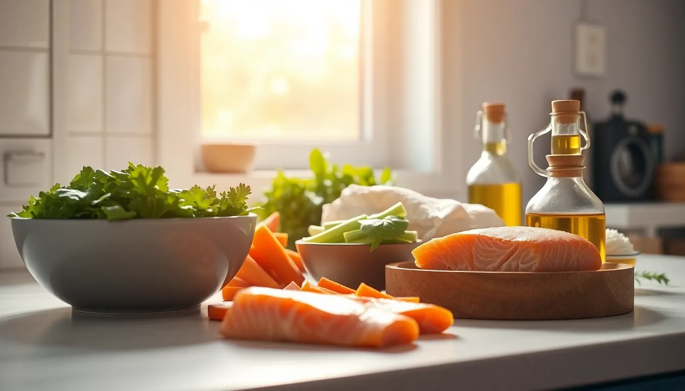 다양한 색깔의 신선한 채소와 과일