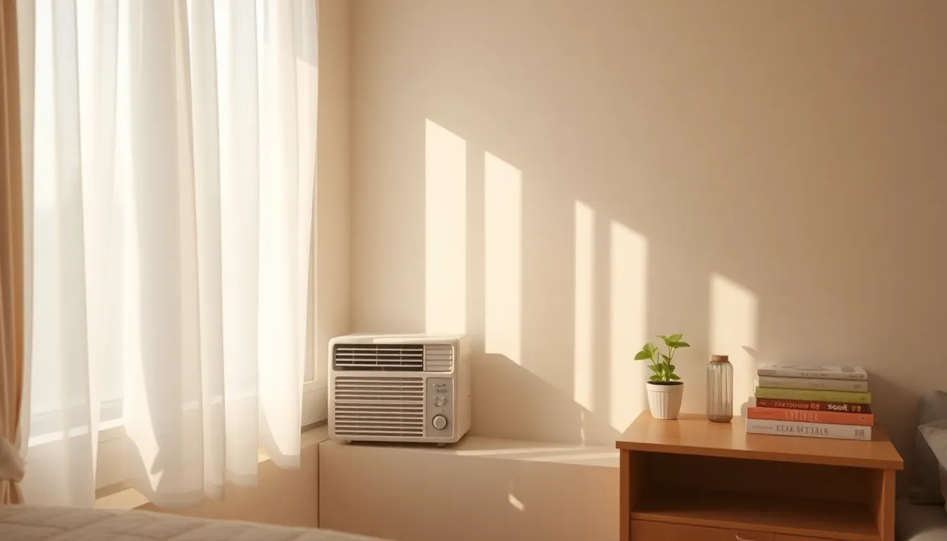 10평 원룸에 설치된 창문형 에어컨 이미지