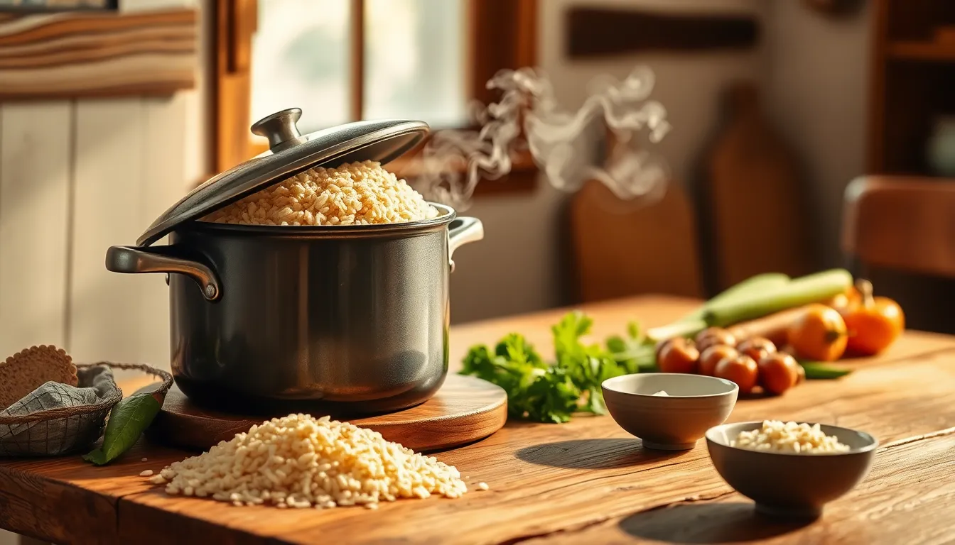 맛있게 지어진 건강한 현미밥