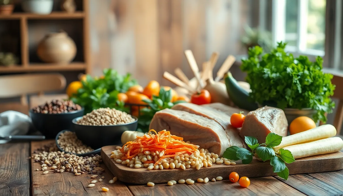 건강한 식재료가 가득한 식탁 이미지