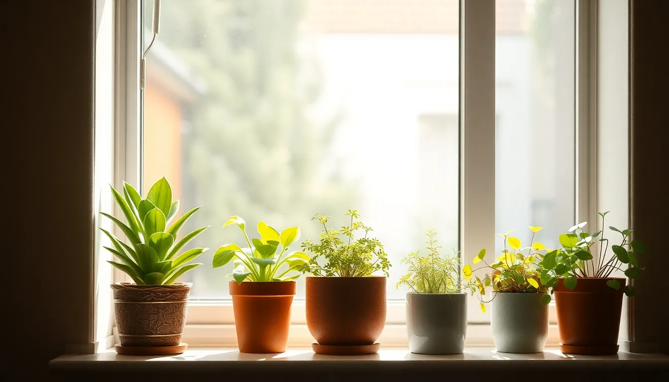 화분과 건강하게 자라는 식물