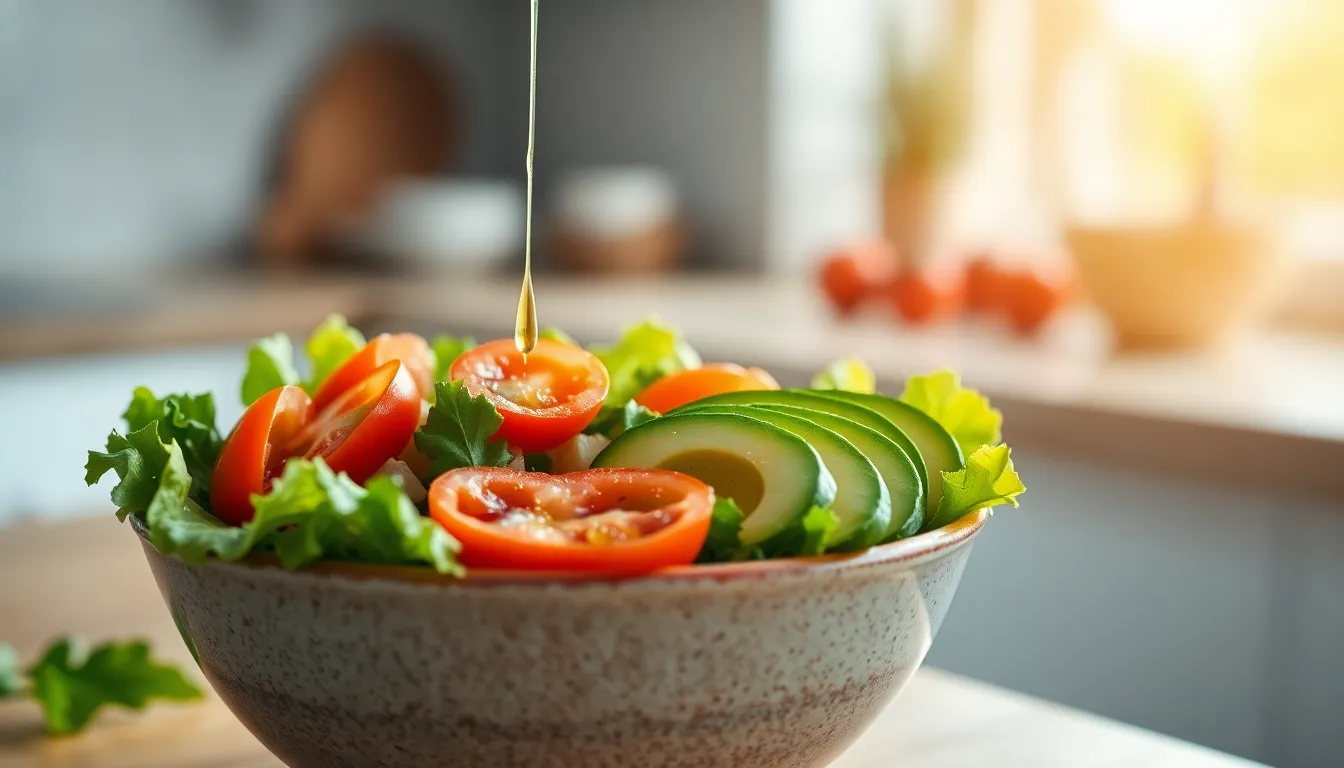 다양한 신선한 샐러드 재료